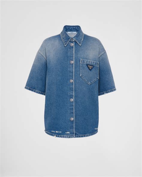 prada jeans shirt|Prada denim top.